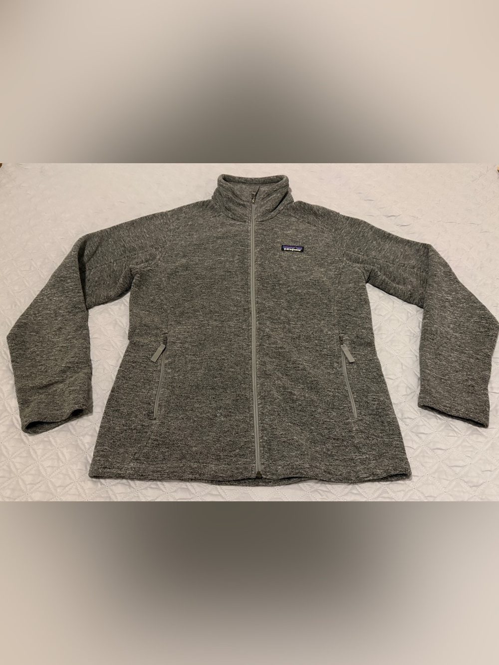 Patagonia Synchilla Fleece Jacket Womens Medium Nickel Gray Full Zip Outdoor